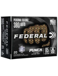 Munición FEDERAL Personal Defense Punch - 9mm. corto - 85 grains - JHP - PD380P1