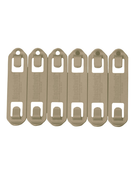 Clips rápidos BLACKHAWK! S.T.R.I.K.E. o PALS/MOLLE coyote (6 ud.) - 3"