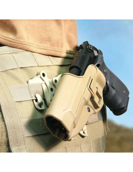 Plataforma BLACKHAWK! S.T.R.I.K.E. CQC con funda SERPA (zurdo) para Beretta 92/96 - 40CL01CT-L