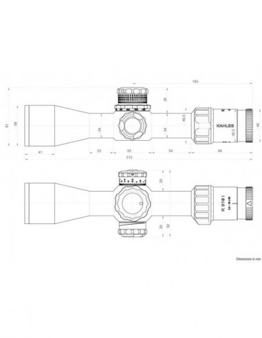 Medidas Visor KAHLES K318i - 3.5-18x50 CCW