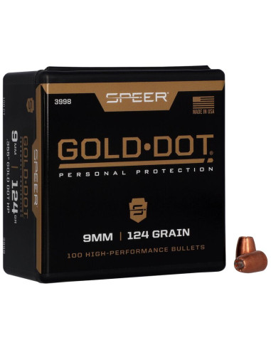 Puntas de bala SPEER Gold Dot HP - .355" - 124 grains - 3998