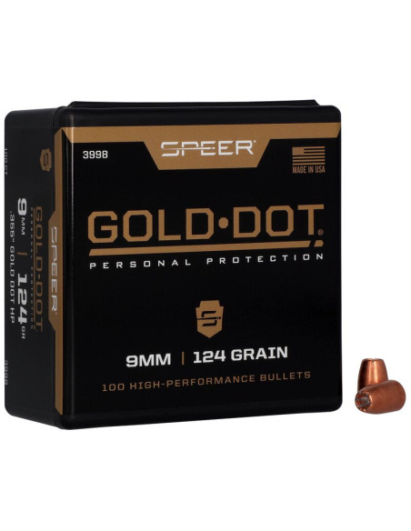 Puntas de bala SPEER Gold Dot HP - .355" - 124 grains - 3998