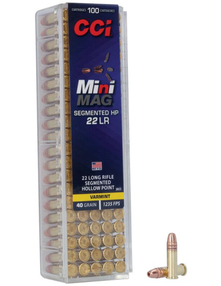Munición CCI Mini-Mag Segmented HP - .22 LR - 40 grains - SHP - 36CC