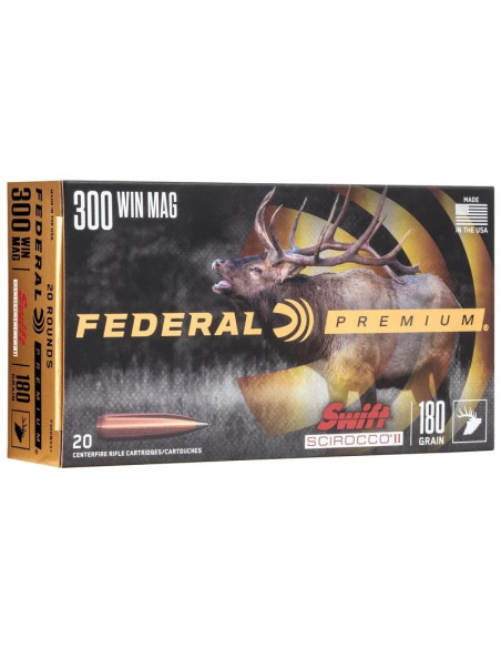 Munición metálica FEDERAL Swift Scirocco II - 300 Win. Mag. - 180 grains - P300WSS1