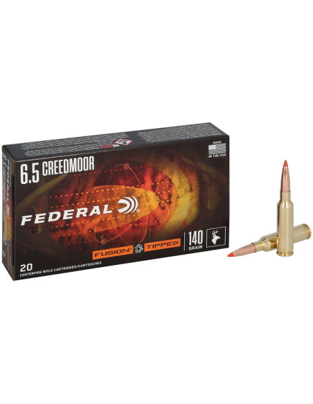 Munición metálica FEDERAL Fusion Tipped - 6.5 Creedmoor - 140 grains - F65CRDTFS1