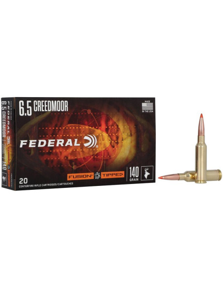 Munición metálica FEDERAL Fusion Tipped - 6.5 Creedmoor - 140 grains - F65CRDTFS1