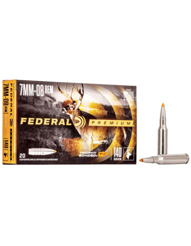 Munición metálica FEDERAL Trophy Bonded Tip - 7mm-08 - 140 grains - P708TT2