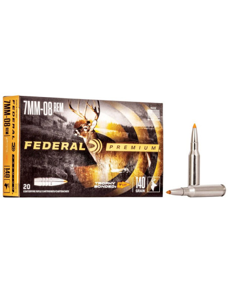 Munición metálica FEDERAL Trophy Bonded Tip - 7mm-08 - 140 grains - P708TT2