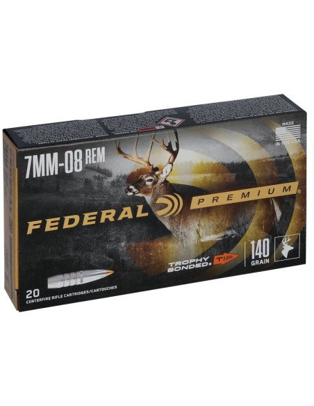Munición metálica FEDERAL Trophy Bonded Tip - 7mm-08 - 140 grains - P708TT2