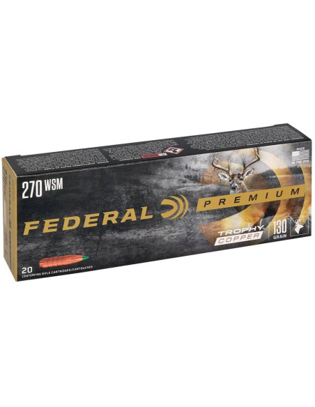 Munición metálica FEDERAL Trophy Copper - 270 WSM - 130 grains - P270WSMTC1