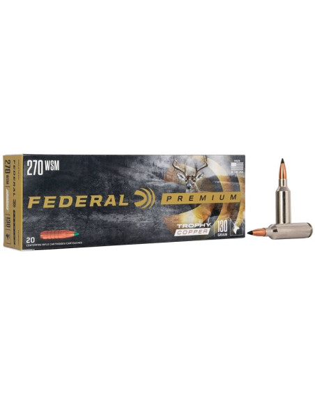 Munición metálica FEDERAL Trophy Copper - 270 WSM - 130 grains - P270WSMTC1