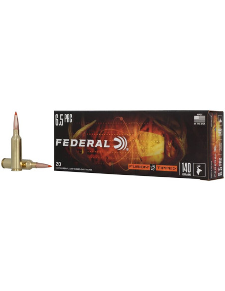 Munición metálica FEDERAL Fusion Tipped - 6.5 PRC - 140 grains - F65PRCTFS1