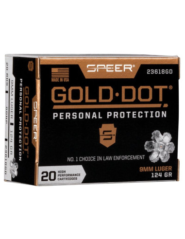 Munición SPEER Gold Dot - 9mm. - 124 grains - GDHP - 23618GD