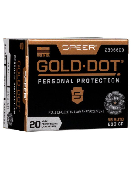 Munición SPEER Gold Dot - 45 ACP - 230 grains - GDHP - 23966GD