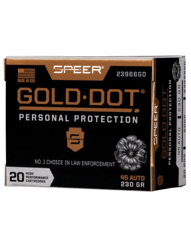 Munición SPEER Gold Dot - 45 ACP - 230 grains - GDHP - 23966GD