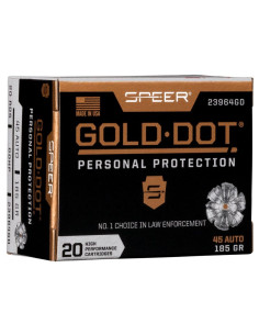 Munición SPEER Gold Dot - 45 ACP - 185 grains - GDHP - 23964GD