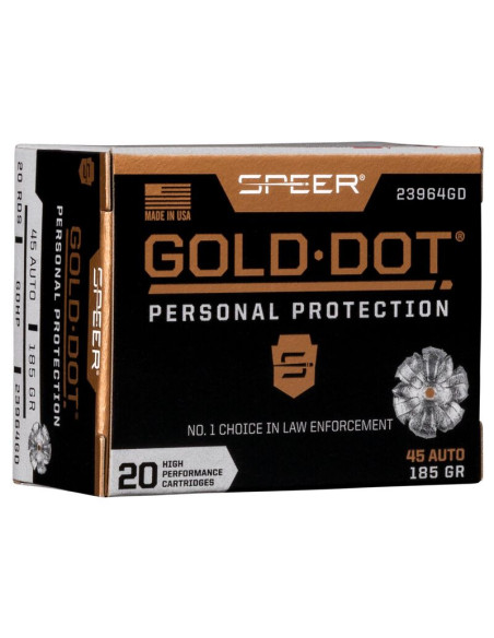 Munición SPEER Gold Dot - 45 ACP - 185 grains - GDHP - 23964GD