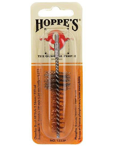 Escobilla de bronce HOPPE'S para recámara de rifle AR - calibre .223/5.56mm. - 1302P
