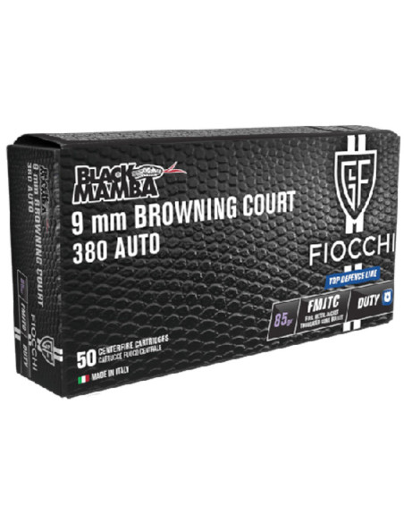 Munición FIOCCHI Top Defence BLACK MAMBA - 9mm. corto - 85 grains - FMJTC - 70933300