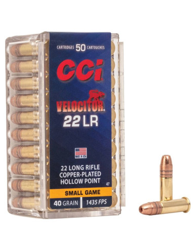 Munición CCI Velocitor - .22 LR - 40 grains - CPHP - 47