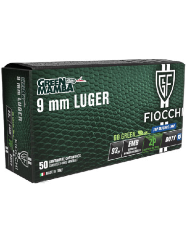 Munición FIOCCHI Top Defence GREEN MAMBA - 9mm. Para. - 93 grains - EMB - 70907700