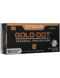 Munición SPEER Gold Dot - 9mm. - 124 grains - GDHP - 53618GD