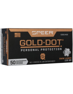 Munición SPEER Gold Dot - 9mm. - 115 grains - GDHP - 53614GD