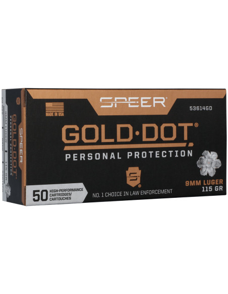 Munición SPEER Gold Dot - 9mm. - 115 grains - GDHP - 53614GD