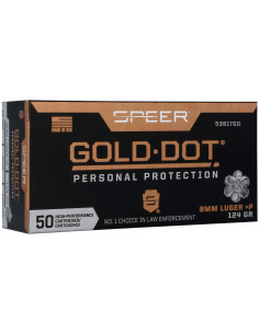 Munición SPEER Gold Dot - 9mm. +P - 124 grains - GDHP - 53617GD