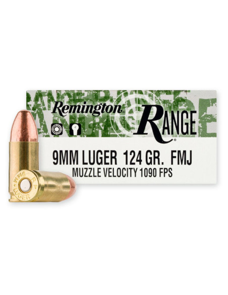 Munición Remington Range - 9mm. - 124 grains - FMJ - R27780