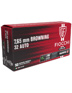 Munición FIOCCHI - 7.65 BROW. - 75 grains - punta de plomo - 71765000