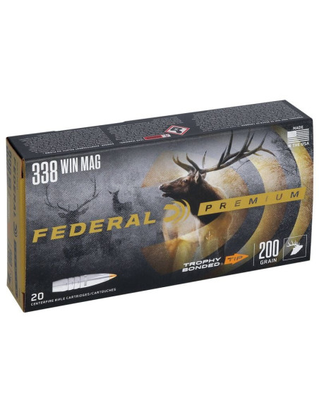 Munición metálica FEDERAL Trophy Bonded Tip - 338 Win. Mag. - 200 grains - P338TT2