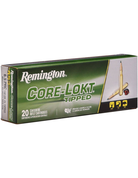 Munición metálica REMINGTON Core-Lokt Tipped - 6.5 PRC - 140 grains - R20043