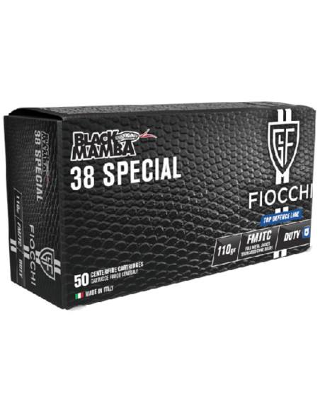 Munición FIOCCHI Top Defence BLACK MAMBA - 38 S&W Special - 110 grains - FMJTC