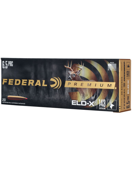 Munición metálica FEDERAL ELD-X - 6.5 PRC - 143 grains - P65PRCELDX1