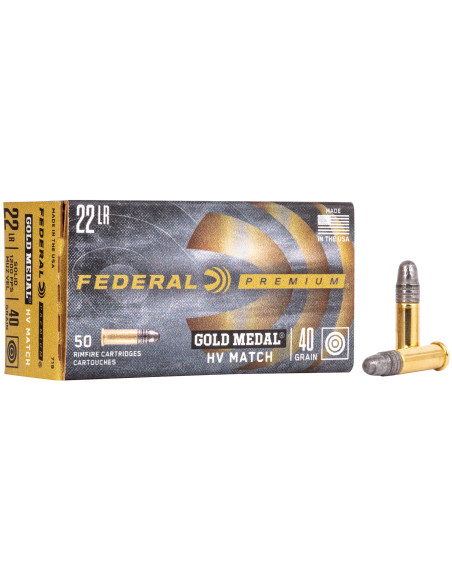Munición FEDERAL Gold Medal HV Match - .22LR - 40 grains - LRN - 719