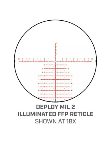 Retícula del Visor BUSHNELL MATCH PRO ED 3-18x50 Side Focus Deploy MIL 2 FFP ilum. - MP31850DMI