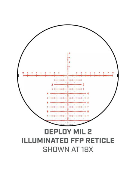 Retícula del Visor BUSHNELL MATCH PRO ED 3-18x50 Side Focus Deploy MIL 2 FFP ilum. - MP31850DMI