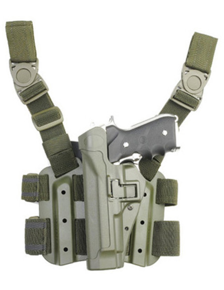 Funda SERPA Táctica de Nivel 2 (zurdo) - B92 Verde Oliva - 430504OD-L