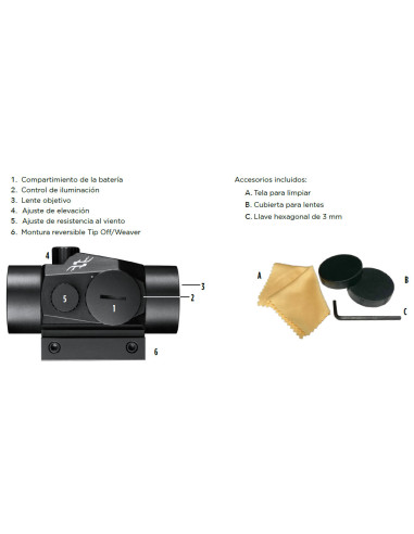 Visor SIMMONS Pro Target 1x30 Tube Red Dot 5 MOA - SPTTD130