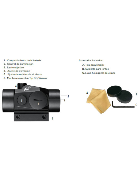 Visor SIMMONS Pro Target 1x30 Tube Red Dot 5 MOA - SPTTD130