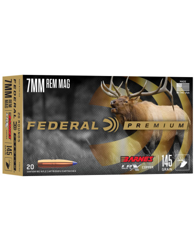 Munición metálica FEDERAL Barnes LRX - 7mm. Rem Mag. - 145 grains - P7RLRX2