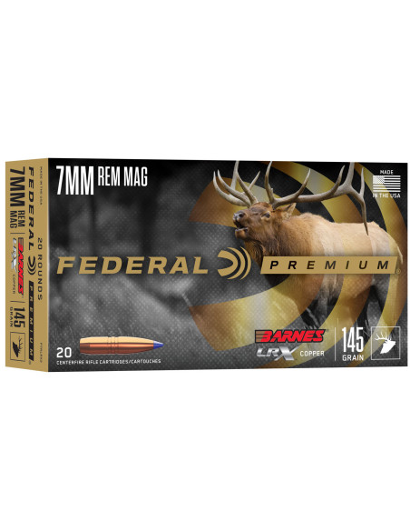 Munición metálica FEDERAL Barnes LRX - 7mm. Rem Mag. - 145 grains - P7RLRX2