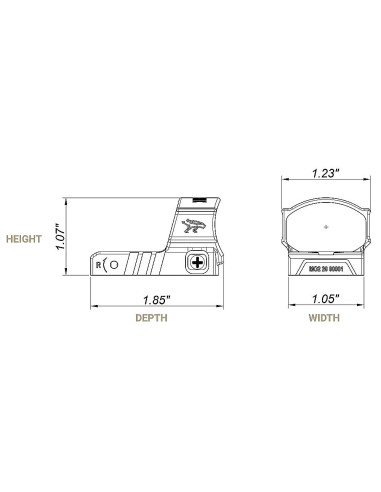 Dimensiones del visor CANiK Mecanik MO2 Versatile Reflex Sight 1x28 3 MOA