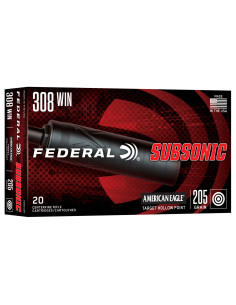 Munición metálica FEDERAL Subsonic American Eagle - 308 Win. - 205 grains - 308SUB1
