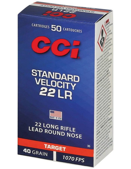 Munición CCI Standard Velocity - .22 LR - 40 grains - LRN - 35EU
