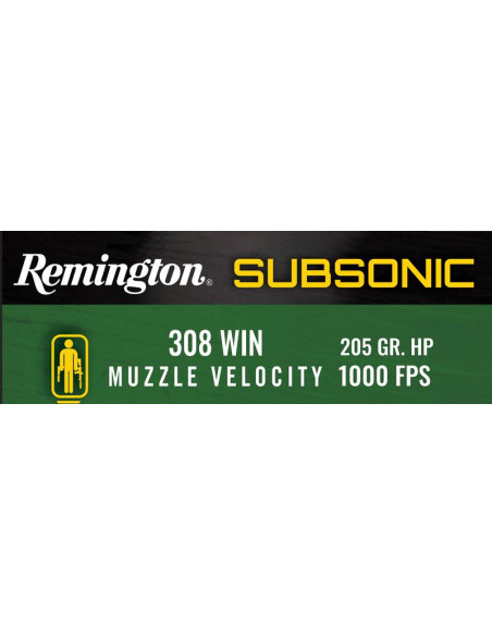 Munición metálica REMINGTON Subsonic - 308 Win. - 205 grains - 27746