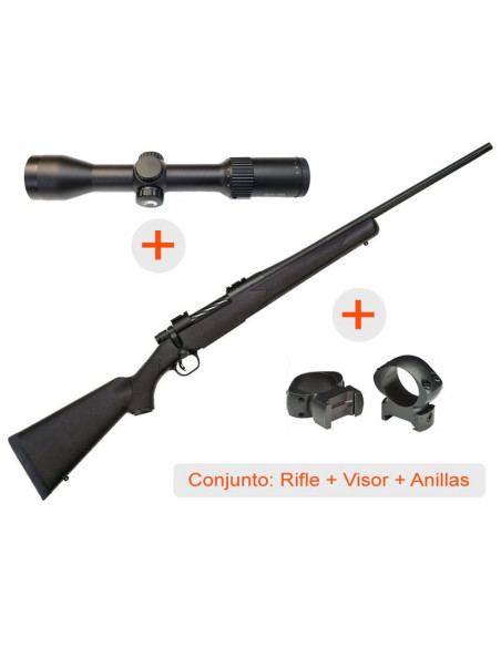 Rifle de cerrojo MOSSBERG Patriot Synthetic - 30-06 + Visor AVISTAR 1,5-6x42 R.I. + Anillas WEAVER Grand Slam