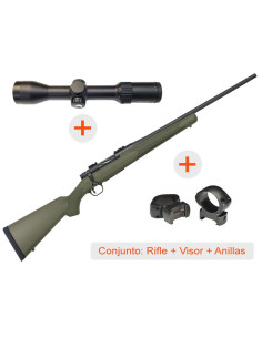 Rifle de cerrojo MOSSBERG Patriot Synthetic OD - 308 Win. + Visor AVISTAR 1,5-6x42 R.I. + Anillas WEAVER Grand Slam