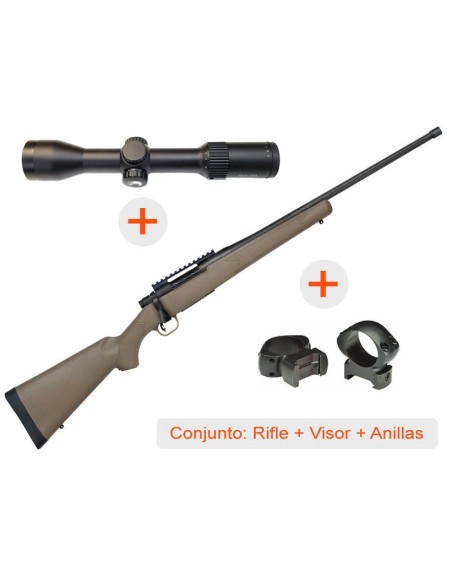 Rifle de cerrojo MOSSBERG Patriot Predator - 308 Win. + Visor AVISTAR 1,5-6x42 R.I. + Anillas WEAVER Grand Slam